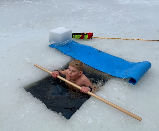 Isbading med friluftsliv valgfag